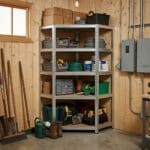 כוננית מדפים פינתית לאחסון חכם