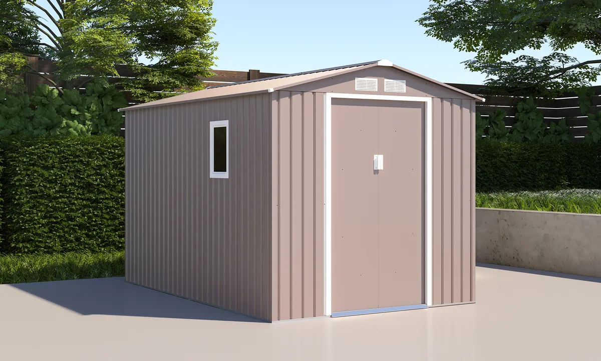 מחסן מתכת צבע אפור דגם G710