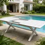 תמונת אוירה לשולחן טורינו צבע לבן נפתח