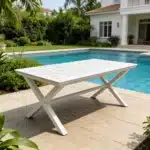 שולחן אלומיניום צבע לבן דגם טורינו