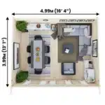 מידות בקתת עץ טרמינטור 4-5