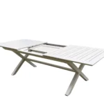 שולחן טורינו נפתח צבע לבן מאלומיניום