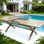 שולחן טורינו 100% אלומיניום צבע שמפניה