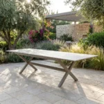 שולחן טורינו אורך 4 מטר צבע שמפניה