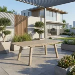 שולחן שיקגו אלומיניום צבע שמפניה