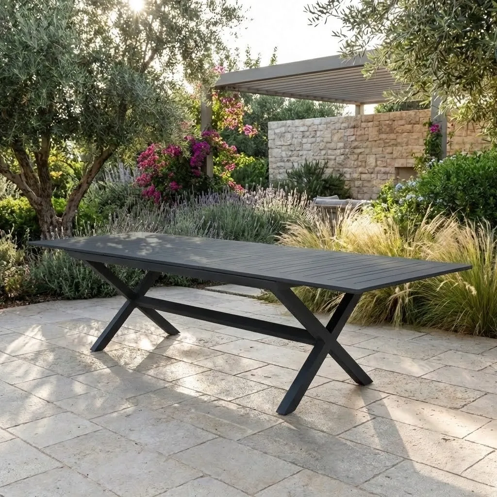 תמונת קטלוג שולחן אלומיניום דגם טורינו 4 מטר צבע אפור כהה