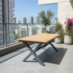 שולחן אלומיניום נפתח אפור ככה דגם באלי