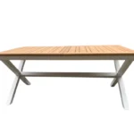 שולחן אלומיניום באלי דמוי עץ לבן